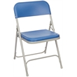Scranton & Co Premium Plastic Folding Chairs in Blue (Set of 4)