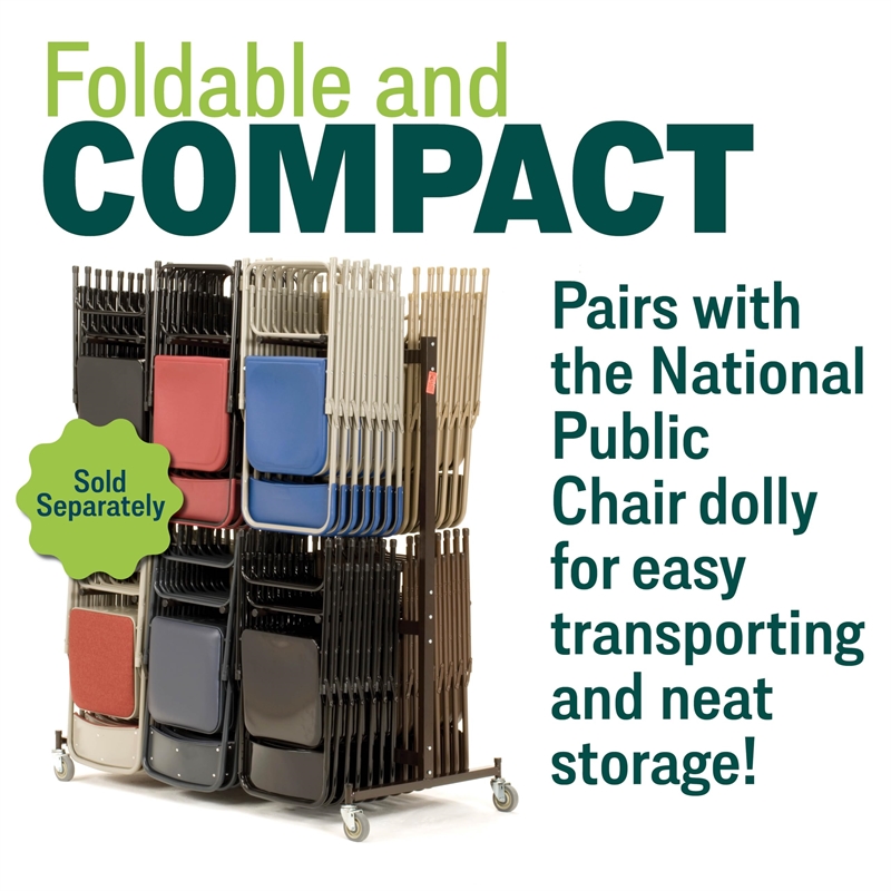 Scranton & Co Premium Plastic Folding Chairs in Blue (Set of 4)