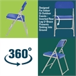 Scranton & Co Premium Plastic Folding Chairs in Blue (Set of 4)