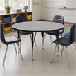 Scranton & Co Round Activity Table with Adjustable Steel Legs in Gray