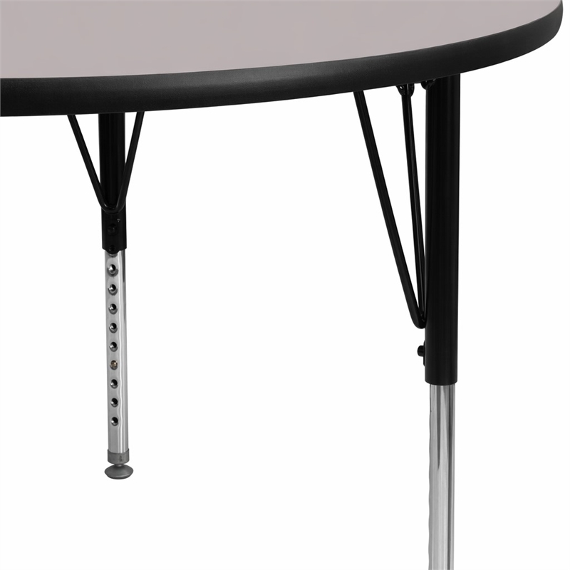 Scranton & Co Round Activity Table with Adjustable Steel Legs in Gray