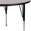 Scranton & Co Round Activity Table with Adjustable Steel Legs in Gray
