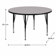 Scranton & Co Round Activity Table with Adjustable Steel Legs in Gray