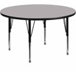 Scranton & Co Round Activity Table with Adjustable Steel Legs in Gray