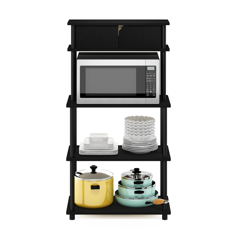 Scranton & Co Toolless Kitchen Shelf with Cabinet in Americano/Black