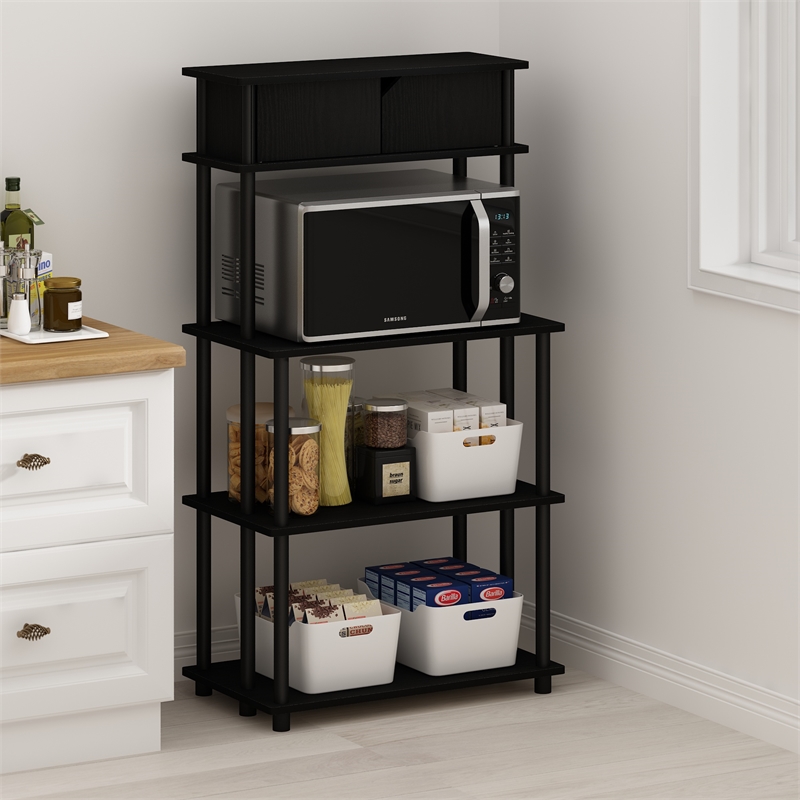 Scranton & Co Toolless Kitchen Shelf with Cabinet in Americano/Black