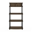 Scranton & Co Toolless Kitchen Shelf with Cabinet in Columbia Walnut/Black