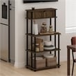 Scranton & Co Toolless Kitchen Shelf with Cabinet in Columbia Walnut/Black