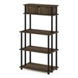 Scranton & Co Toolless Kitchen Shelf with Cabinet in Columbia Walnut/Black