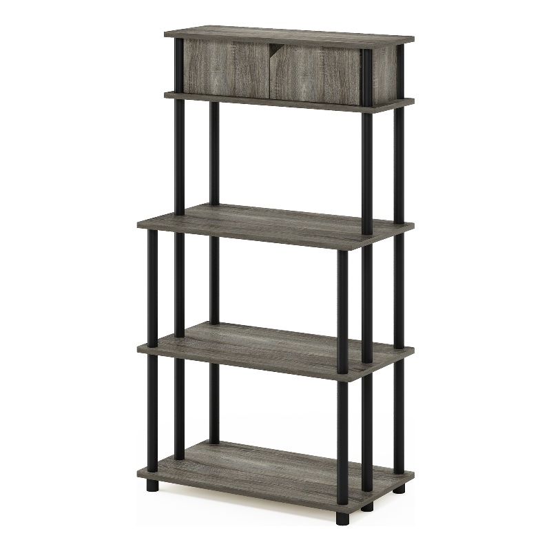 Scranton & Co Toolless Kitchen Shelf with Cabinet in French Oak Grey/Black