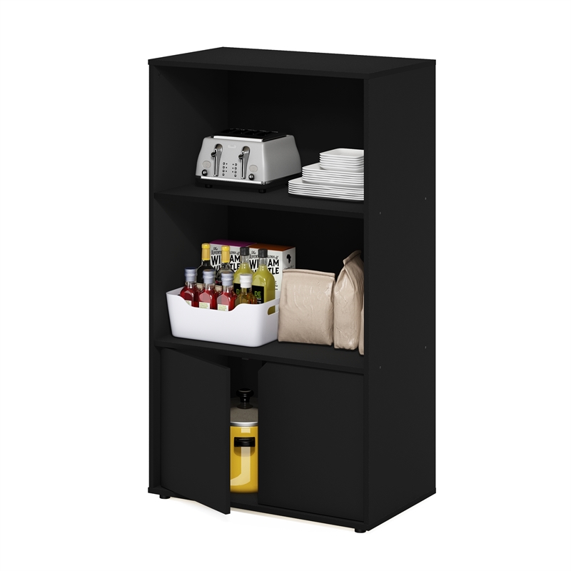 Scranton & Co Kitchen Storage Shelf with Cabinet in Americano