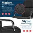 Scranton & Co Sutherland Quilted Faux Leather Executive Office Chair Black