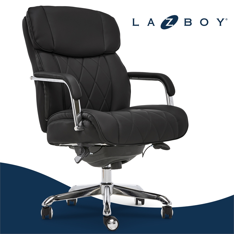 Scranton & Co Sutherland Quilted Faux Leather Executive Office Chair Black