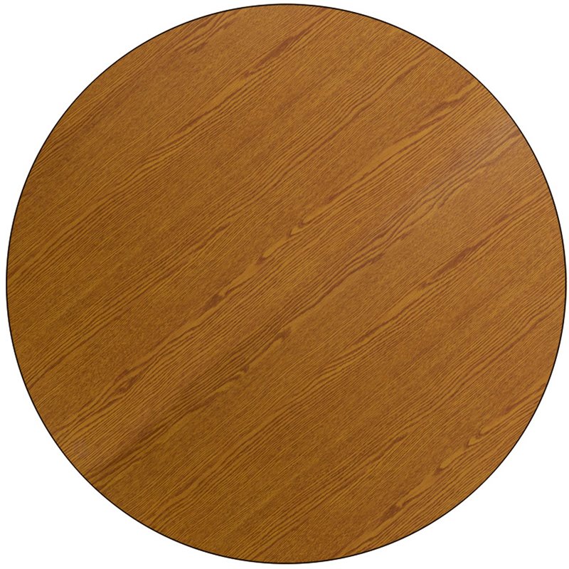 Scranton & Co Round Activity Table with Adjustable Steel Legs in Oak