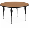 Scranton & Co Round Activity Table with Adjustable Steel Legs in Oak