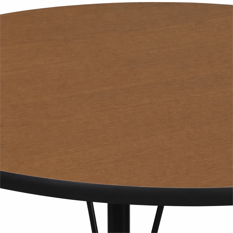 Scranton & Co Round Activity Table with Adjustable Steel Legs in Oak