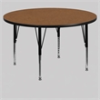Scranton & Co Round Activity Table with Adjustable Steel Legs in Oak