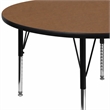 Scranton & Co Round Activity Table with Adjustable Steel Legs in Oak