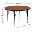 Scranton & Co Round Activity Table with Adjustable Steel Legs in Oak