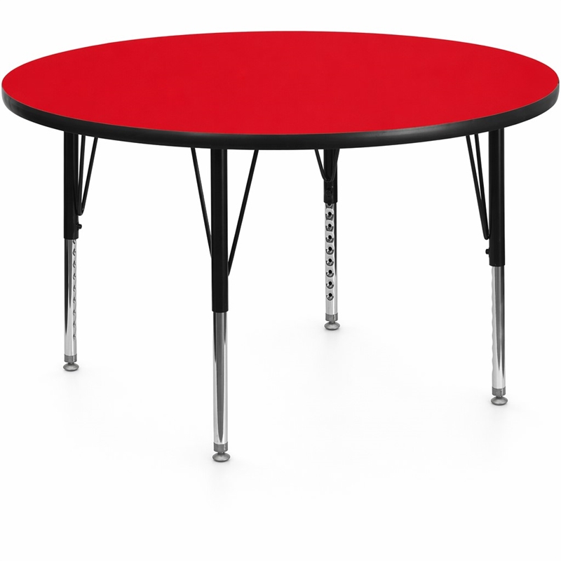 Scranton & Co Round Activity Table with Adjustable Steel Legs in Red
