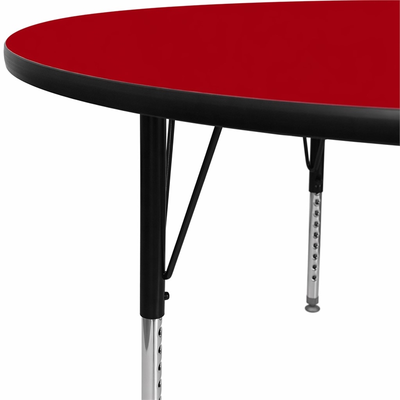 Scranton & Co Round Activity Table with Adjustable Steel Legs in Red