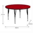 Scranton & Co Round Activity Table with Adjustable Steel Legs in Red