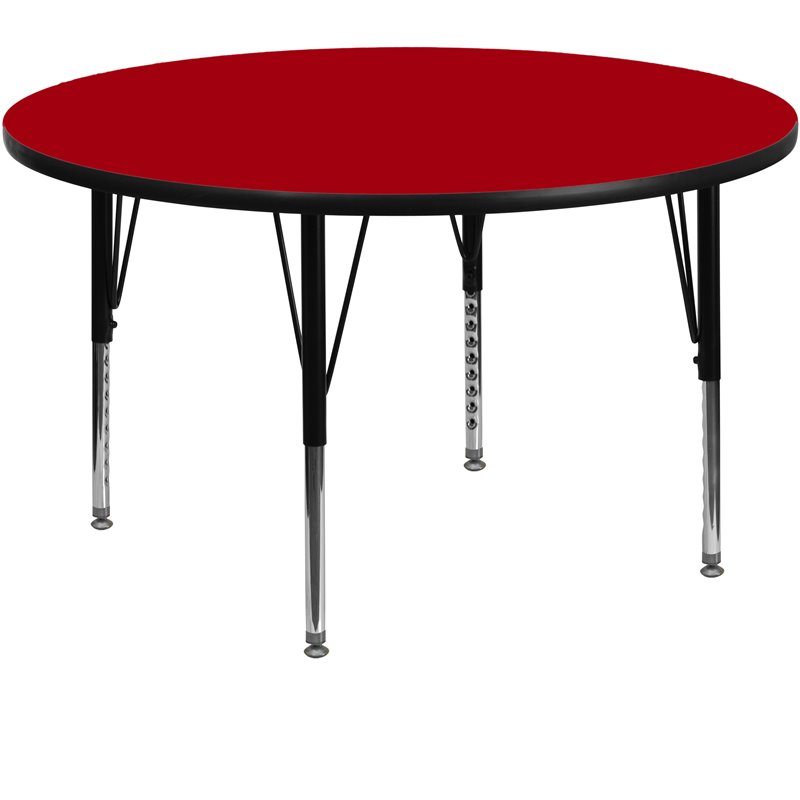 Scranton & Co Round Activity Table with Adjustable Steel Legs in Red