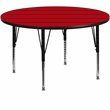 Scranton & Co Round Activity Table with Adjustable Steel Legs in Red
