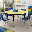 Scranton & Co Height Adjustable Round Activity Table in Yellow Finish