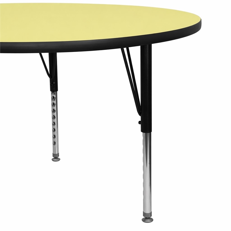 Scranton & Co Height Adjustable Round Activity Table in Yellow Finish