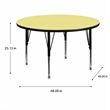 Scranton & Co Height Adjustable Round Activity Table in Yellow Finish
