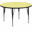 Scranton & Co Height Adjustable Round Activity Table in Yellow Finish