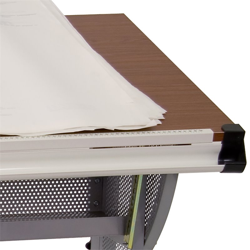 Scranton & Co Adjustable Drawing and Drafting Table in Pewter Frame