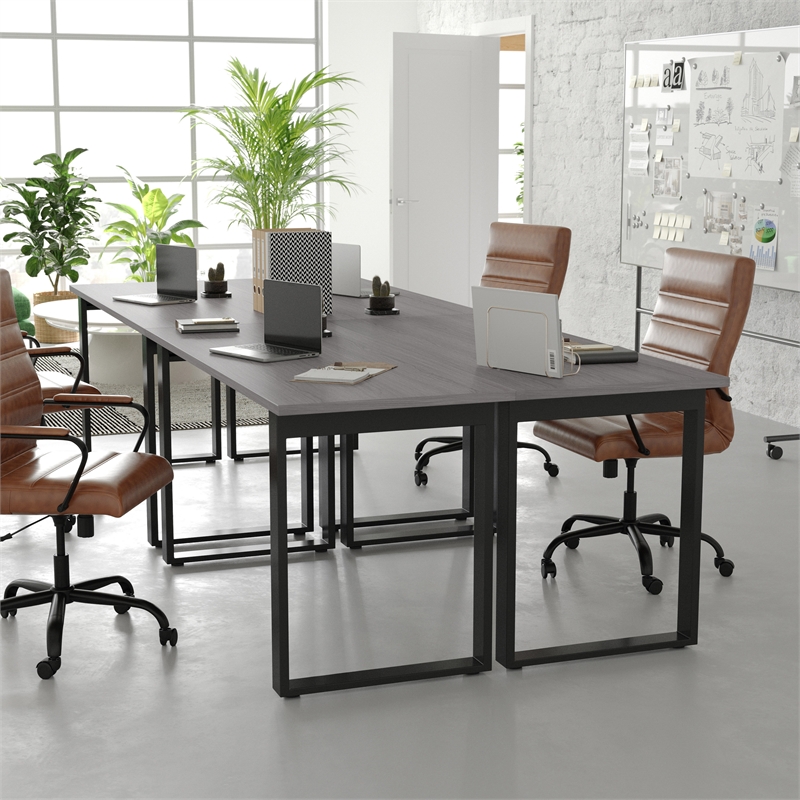 Scranton & Co 60x24 Conference Table with U-Frame Base in Gray Oak