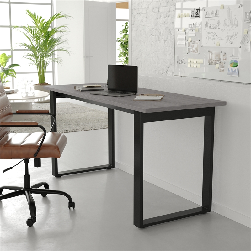 Scranton & Co 60x24 Conference Table with U-Frame Base in Gray Oak