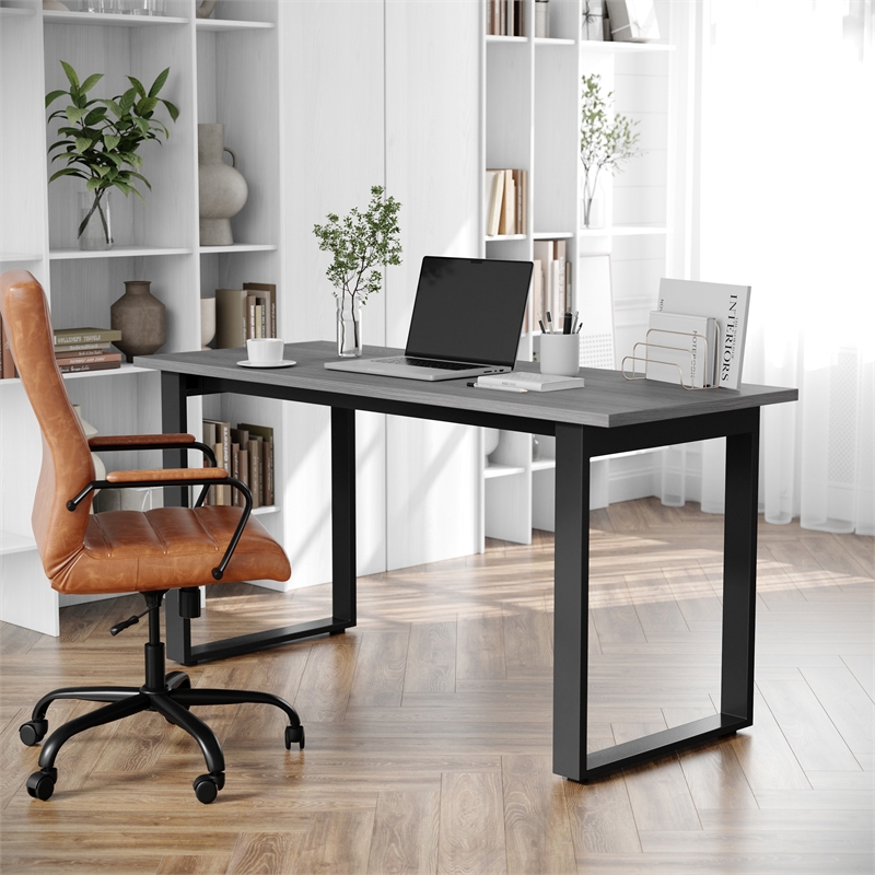 Scranton & Co 60x24 Conference Table with U-Frame Base in Gray Oak