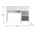 Scranton & Co Desk with Gray Ombre Drawers and White Exterior Finish