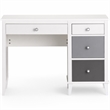 Scranton & Co Desk with Gray Ombre Drawers and White Exterior Finish