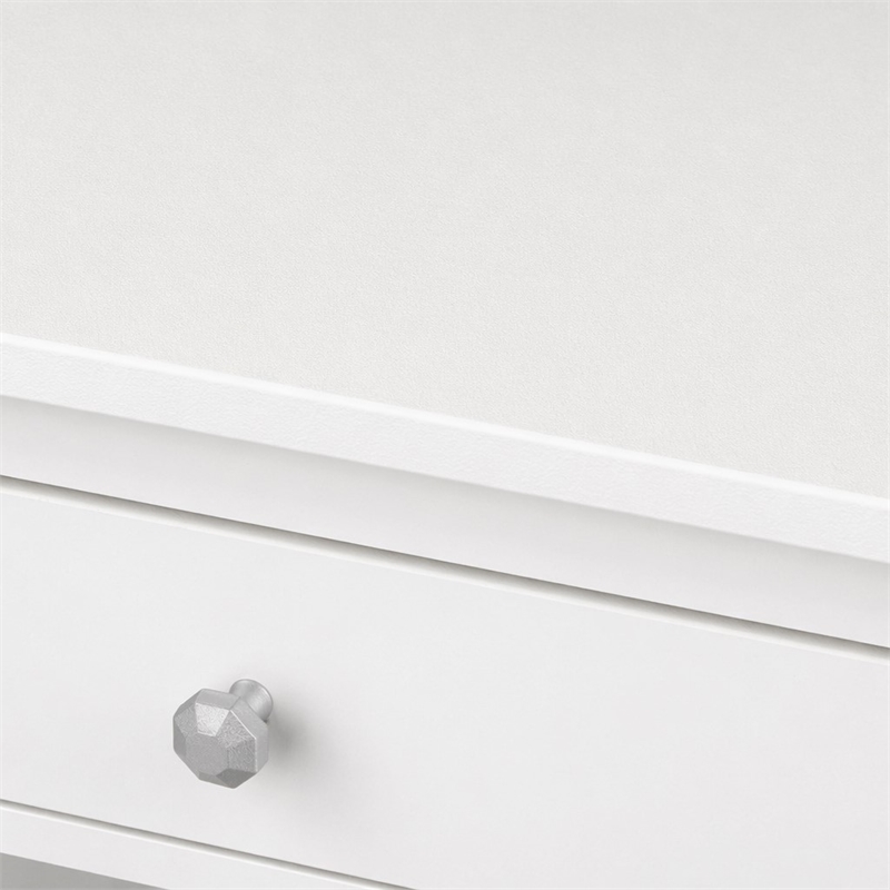 Scranton & Co Desk with Gray Ombre Drawers and White Exterior Finish