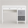 Scranton & Co Desk with Gray Ombre Drawers and White Exterior Finish