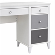 Scranton & Co Desk with Gray Ombre Drawers and White Exterior Finish