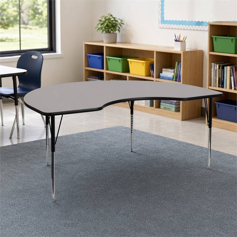 Scranton & Co Kidney Activity Table in Gray with Adjustable Legs
