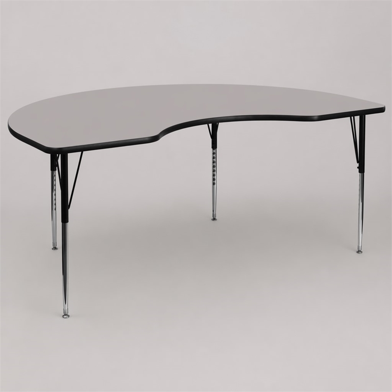 Scranton & Co Kidney Activity Table in Gray with Adjustable Legs