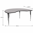 Scranton & Co Kidney Activity Table in Gray with Adjustable Legs