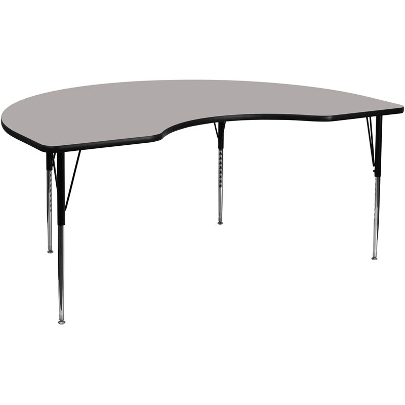 Scranton & Co Kidney Activity Table in Gray with Adjustable Legs
