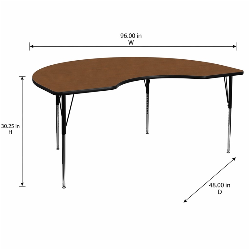 Scranton & Co Kidney Activity Table in Oak with Adjustable Height