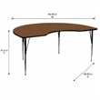 Scranton & Co Kidney Activity Table in Oak with Adjustable Height