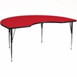 Scranton & Co Kidney Activity Table in Red with Adjustable Chrome Legs