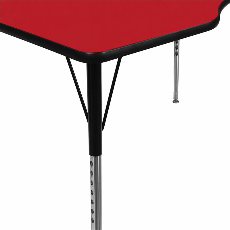 Scranton & Co Kidney Activity Table in Red with Adjustable Chrome Legs