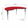 Scranton & Co Kidney Activity Table in Red with Adjustable Chrome Legs